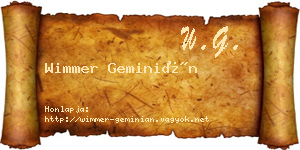 Wimmer Geminián névjegykártya